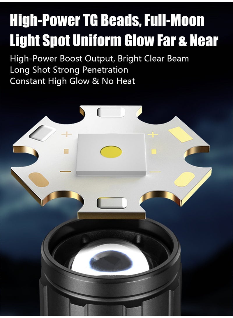 Leon Home Dual-color Side Lights /White LED alloy flashlight|Rechargeable LED Flashlight |Camping Flashlight | 30W High-Power Bulb, High-Quality and Corrosion-Resistant Aluminum Alloy Body, Magnetic Base with COB Side Lighting, Suitable for Various Occasions. Two-Year Warranty. - Image 2