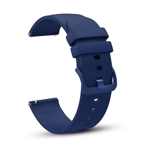 PunnkFunnk Punnk Funnk 20mm Silicone Band Strap with Metal Buckle Compatible with Amazfit GTS 2 Mini, Amazfit Bip/Bip U/Pro/Lite, Bip S, Amazfit GTS/ 2/2e, Amazfit GTR, Samsung Galaxy Watch 4/5 20mm Lugs(Blue) - Image 1