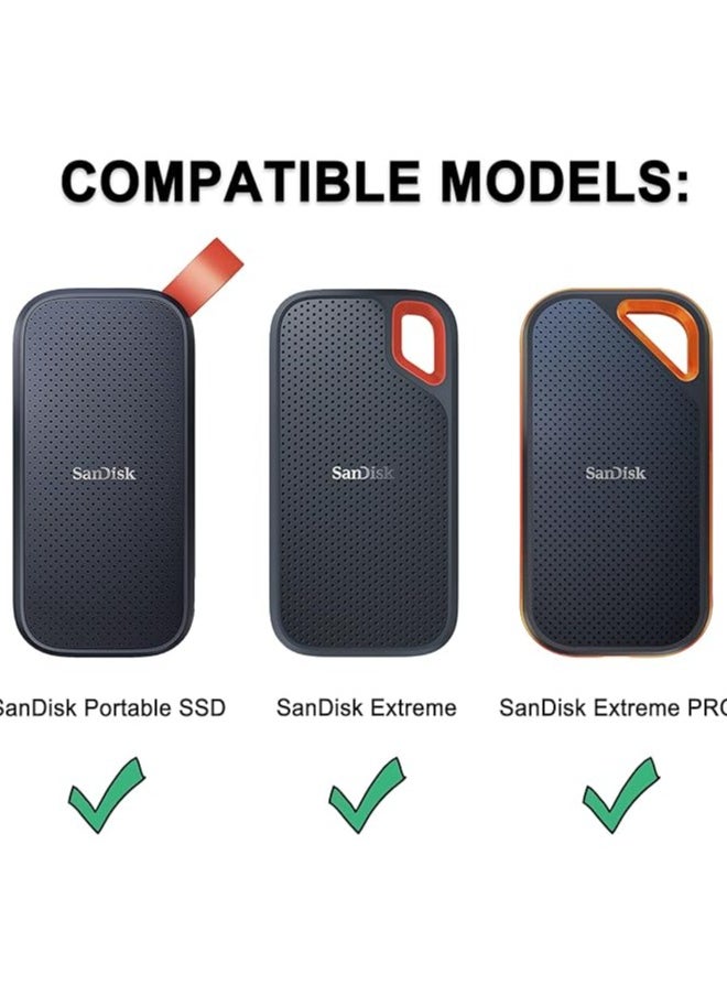 إيروريكس حقيبة حمل لجهاز SanDisk Extreme Pro/SanDisk Extreme Portable External SSD 500GB 1TB 2TB 4TB USB-C محرك الحالة الصلبة EVA حقيبة سفر للتخزين الواقية ضد الصدمات، أسود + برتقالي  - Image 4
