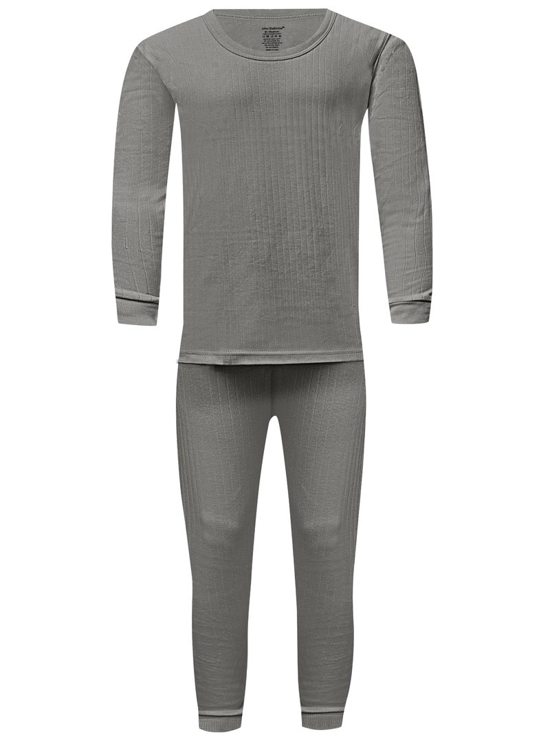 John Gladstone Men's Cotton Interlock Thermal Set  (Grey) - Image 1