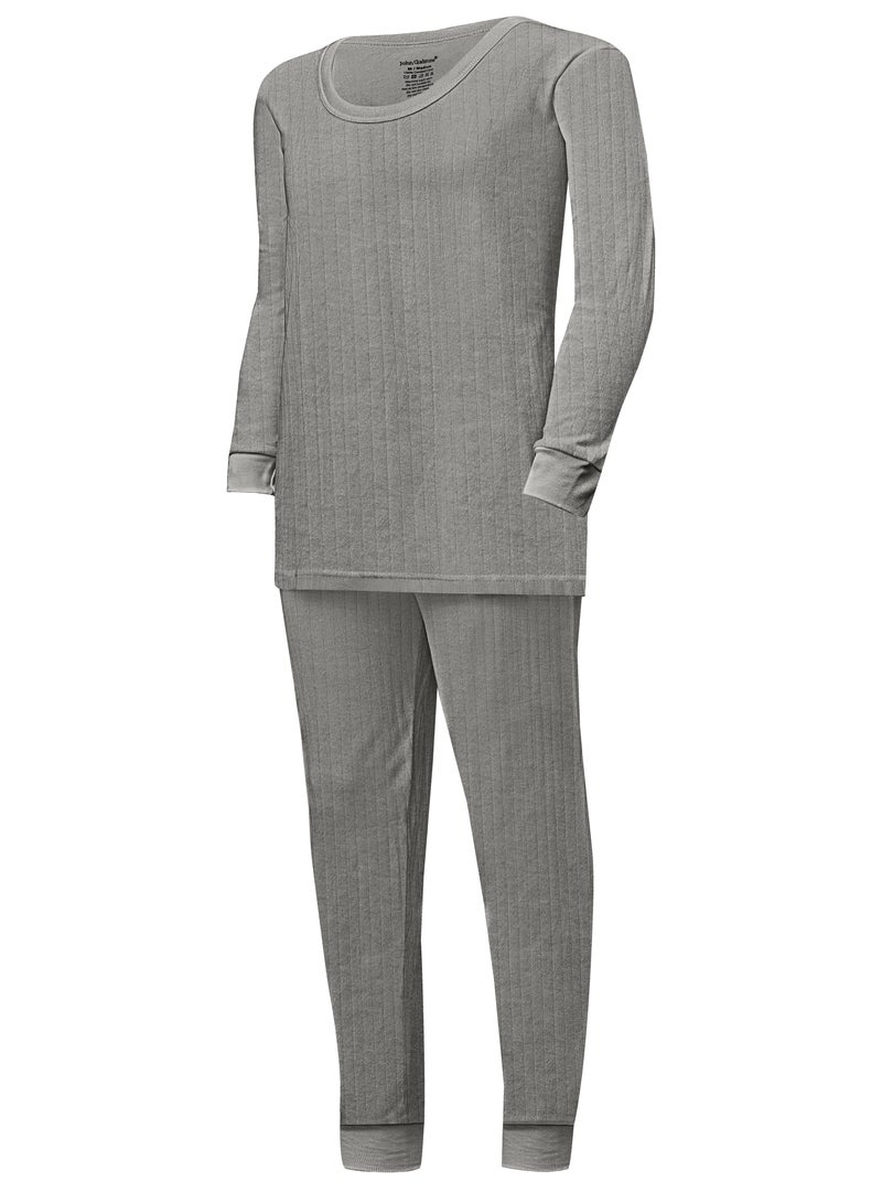 John Gladstone Men's Cotton Interlock Thermal Set  (Grey) - Image 2