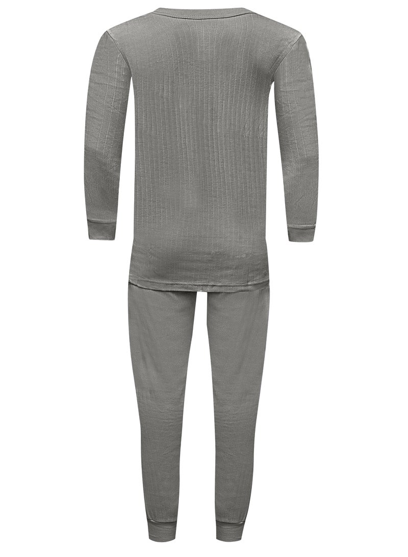John Gladstone Men's Cotton Interlock Thermal Set  (Grey) - Image 3