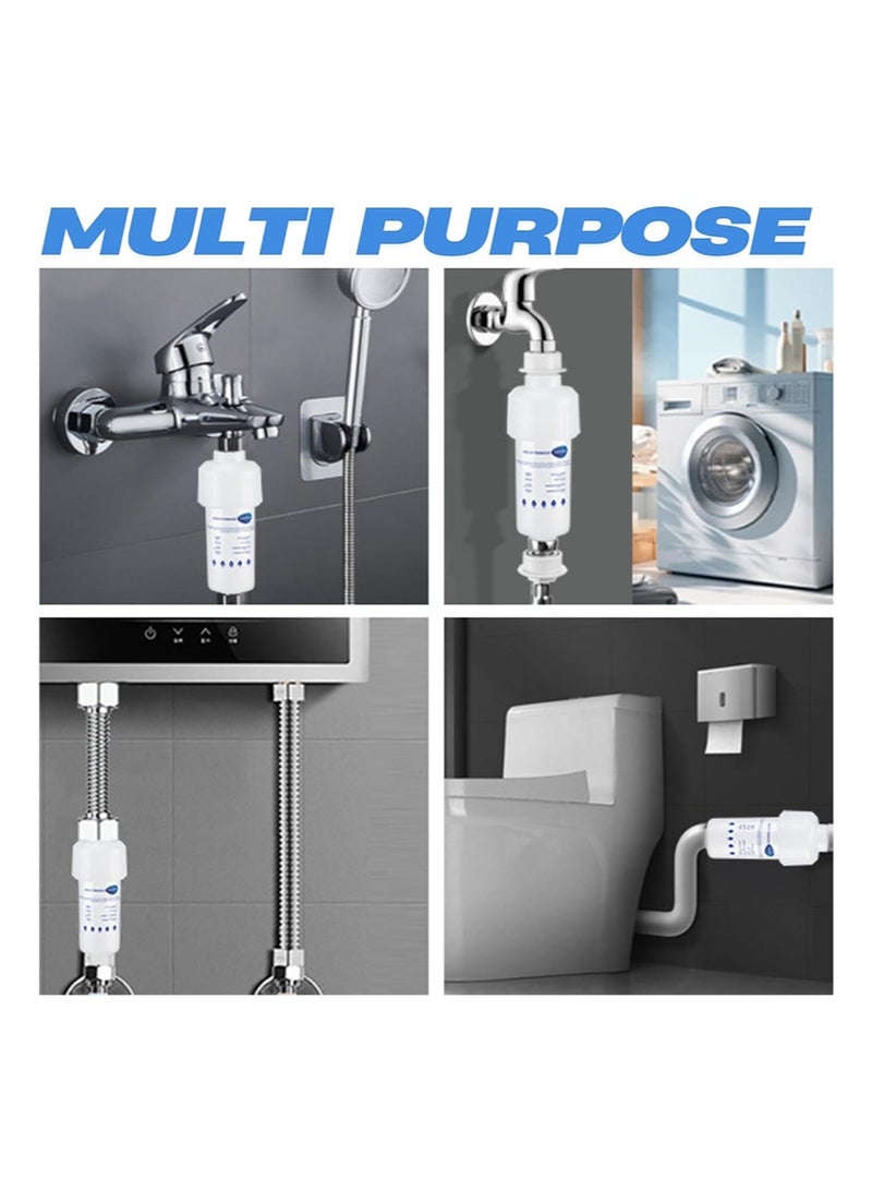 BIRUITE Water Filter, Washing Machine filter With 3 5 μm PP Replacement Filter Elements and Washing Machine interface, Reduces Rust, Sediment and Chlorine for Cleaner Water (Compatible With Most Washing Machines) - Image 2