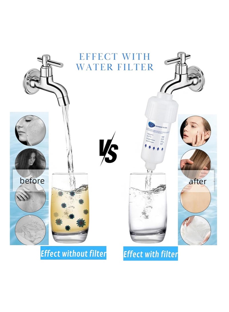 BIRUITE Water Filter, Washing Machine filter With 3 5 μm PP Replacement Filter Elements and Washing Machine interface, Reduces Rust, Sediment and Chlorine for Cleaner Water (Compatible With Most Washing Machines) - Image 4