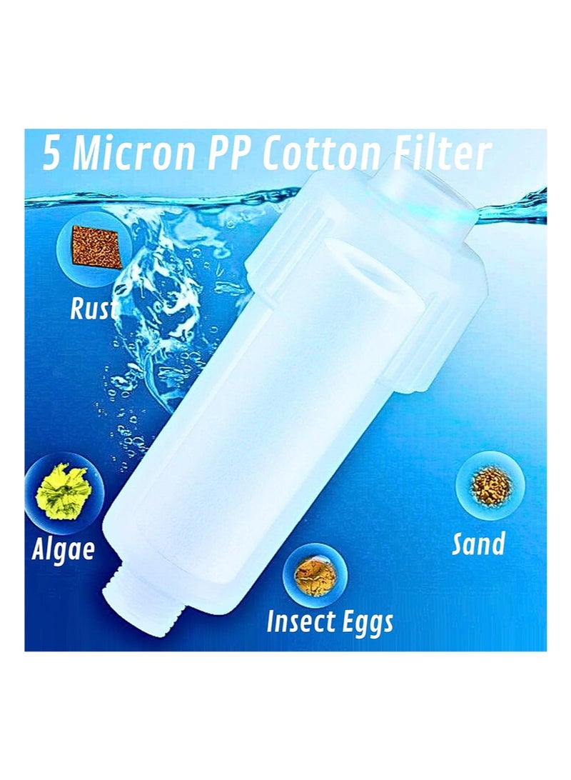 BIRUITE Water Filter, Washing Machine filter With 3 5 μm PP Replacement Filter Elements and Washing Machine interface, Reduces Rust, Sediment and Chlorine for Cleaner Water (Compatible With Most Washing Machines) - Image 3