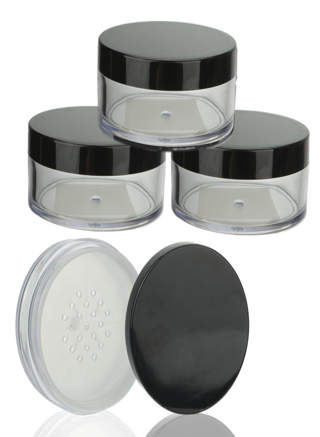 COSIDEA 3 pcs Empty plastic loose powder jars with sifer 30g 1OZ refillable pot cosmetic bottles storage container - Image 1