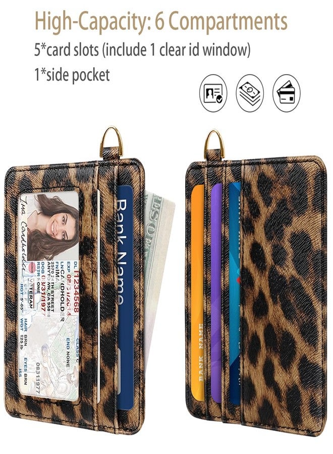 Simikol Slim Minimalist Front Pocket RFID Blocking Credit Card Holder Small Wallet Cute Card Cases for Women, Leopard, Minimalist - Image 2