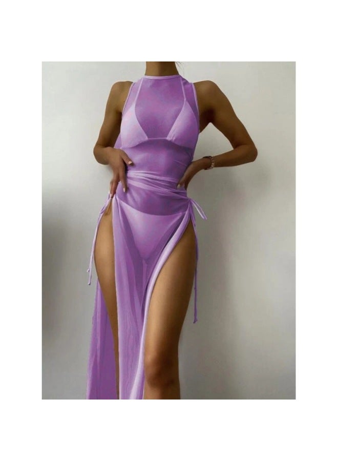 Swimwear Bikini Women Bikini Swimsuit European And American New Solid Color Split Swimsuit