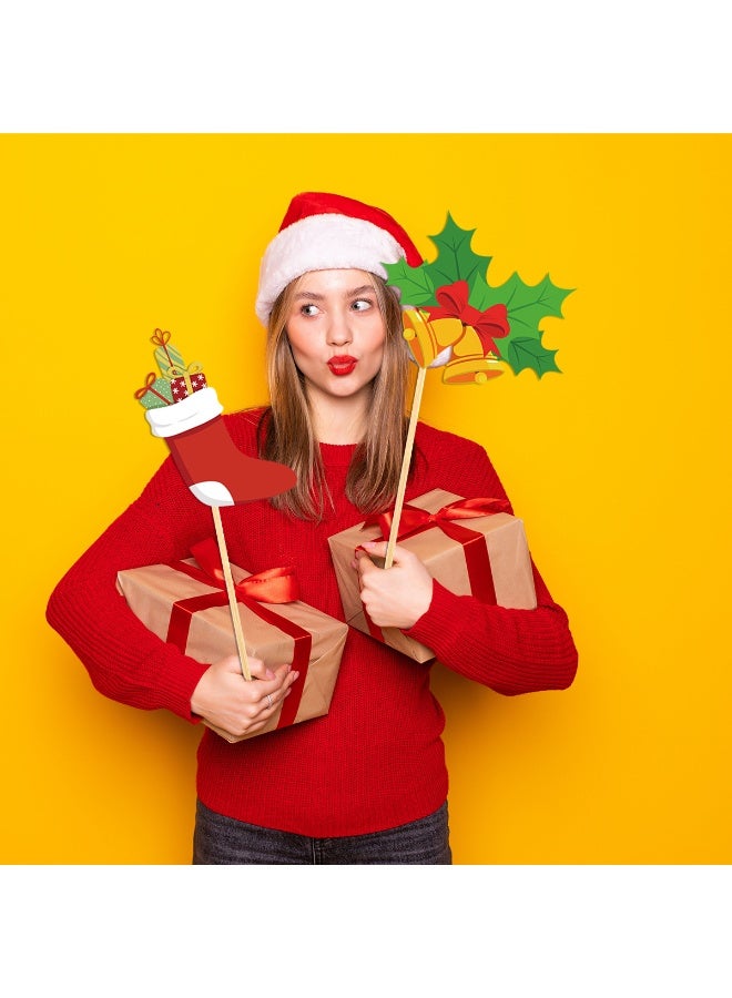 20 PCS Christmas Party Photo Booth Props with Stick, Ugly Christmas Sweater Selfie Props Tacky Sweater Party Decorations Sweater Photo Booth Props for Xmas Winter Party Supplies - Image 3