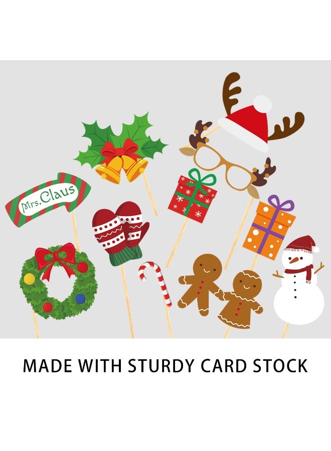 20 PCS Christmas Party Photo Booth Props with Stick, Ugly Christmas Sweater Selfie Props Tacky Sweater Party Decorations Sweater Photo Booth Props for Xmas Winter Party Supplies - Image 4