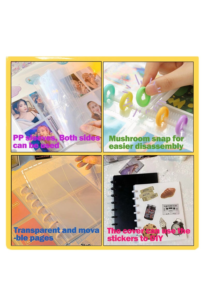 SYOSI Photocard Binder 3 بوصة Photocard حامل غلاف كتاب مع 30 قطعة من الصفحات الداخلية لألبوم Idol Album Business Cards يجمع 6 حلقات لحماية الصور تحتوي على 240 بطاقة  - Image 5