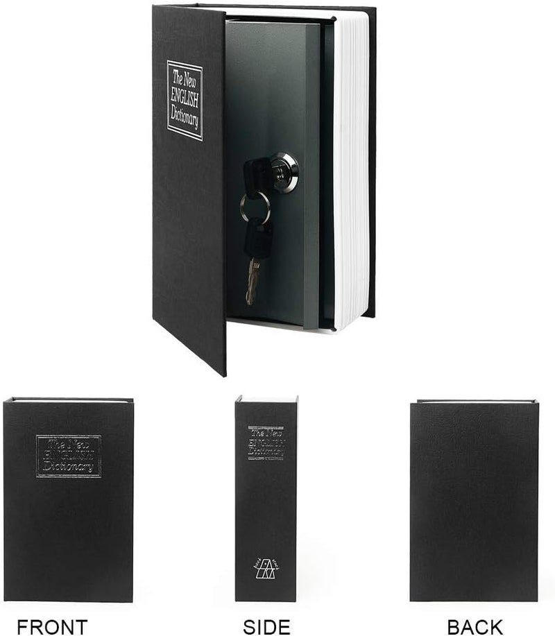 PACOLO Small Sized Diversion Book Safe Storage Box, Dictionary Secret Safe Can with Security Combination Lock/Key, Diversion Book Hidden Safe (Key, Black dictionary) - Image 3