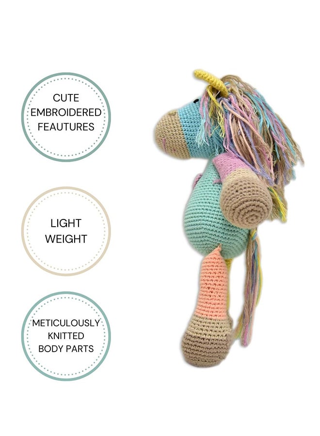 Happy Threads Handmade Crocheted Cute Handmade ATLAS Pony (13 inch) – Multicolour  | Crochet Toys | Child Safe | for Babies 6 Months & Above | Dolls for Boys/Girls| For Birthday Gift | Decorative Items for Room - Image 4