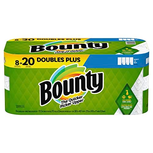 Bounty Select-A-Size Paper Towels, 8 Double Plus Rolls White, 113 Sheets Per Roll - Image 1
