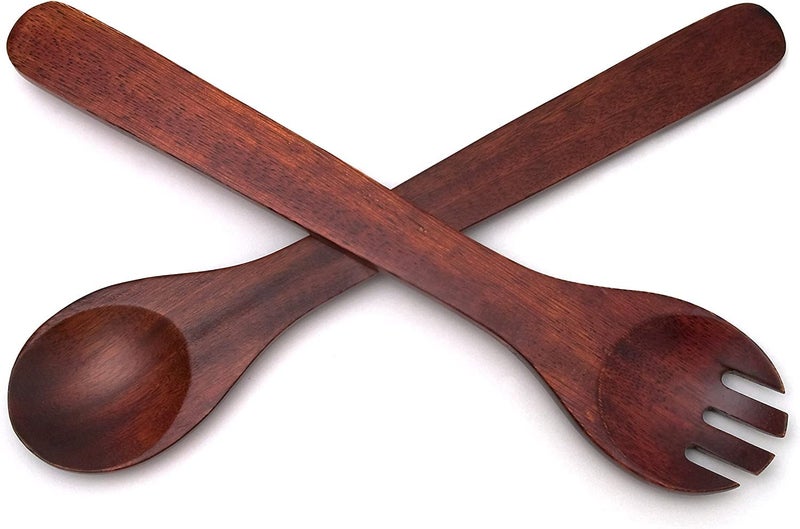 Lipper International Cherry Finished Salad Servers, 12" Long, One Pair - Image 2