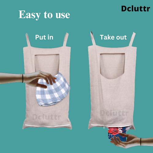 Dcluttr Hanging Laundry Bag for Clothes - Foldable, Washable Zip Design, Durable Fabric - Multifunctional Toy Storage Basket & bathroom storage bathroom storage organizer. (Pack of 1) - Image 4