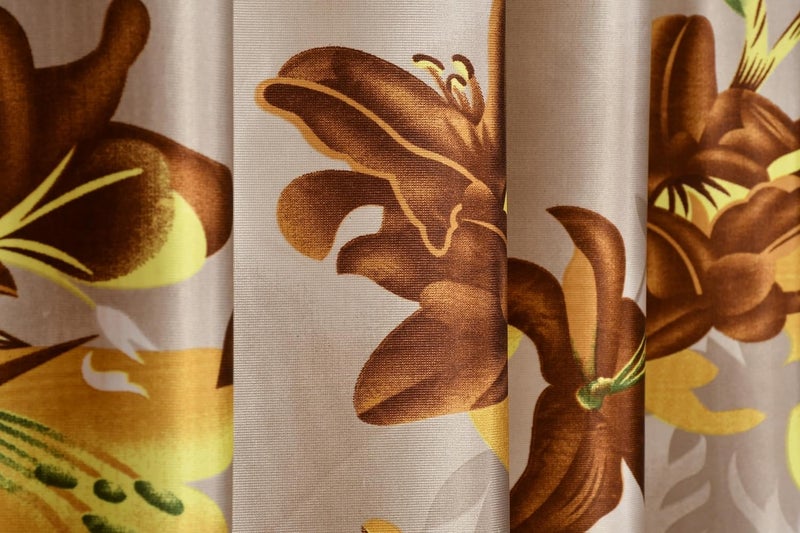 Yarnis Yarnis Polyester Floral Printed Eyelet Curtain for Living Room Bedroom Home Decor Brown 2 Piece 4 X 6 Feet - Image 3