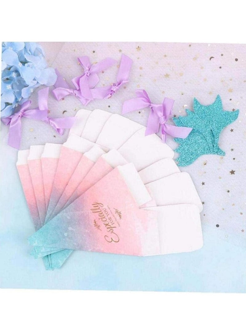 general 20 Pcs Mermaid Sweet Candy Boxes Paper Gift Bags Kraft Mermaid Tail Candy Boxes Chocolate Gift Boxes Baby Shower Birthday Party Favours - Image 2