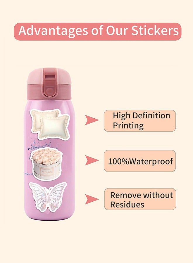 Organizer 50Pcs Girls Gentle Ballet Pink Sticker, Pink Aesthetic Graffiti Sticker for Kids Teens, Cute Pink Laptops Decals for Water Bottles Journal Bag Phone - Image 4