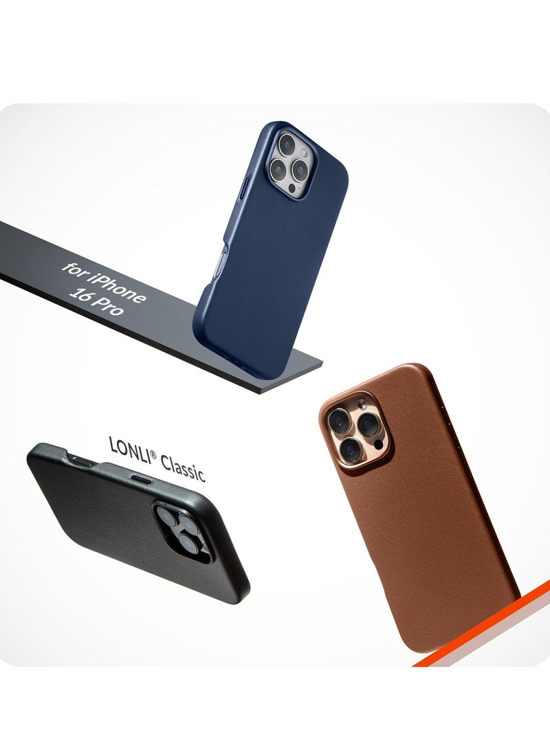 ELTRAZONE Classic European Leather Phone Case for iPhone 16 Pro – Black, Smoothens & Softens Over Time, Compatible with MagSafe - Image 2