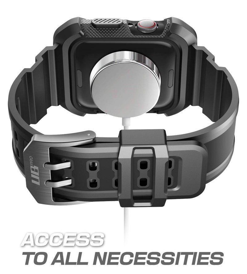 SUPCASE for Apple Watch 9/8/7/6/5/4/SE 45/44mm Case with Band (Unicorn Beetle Pro), [Anti-Scratch] [Bumper Protector] Rugged Men Cover with Adjustable Strap Band for iWatch SE 3/2/1, Black - Image 4