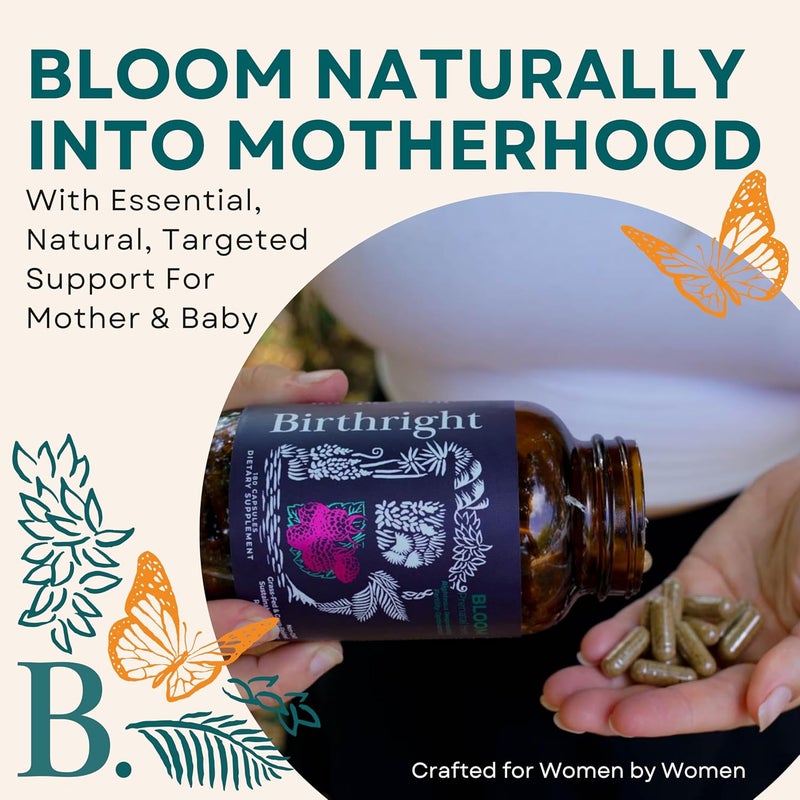 Birthright Complete Prenatal Supplement for Fetal Development Folate Choline  DHA from Grass Fed Liver Fish Eggs Colostrum Bone Marrow with All Natural Herbal Blend Bloom - Image 5
