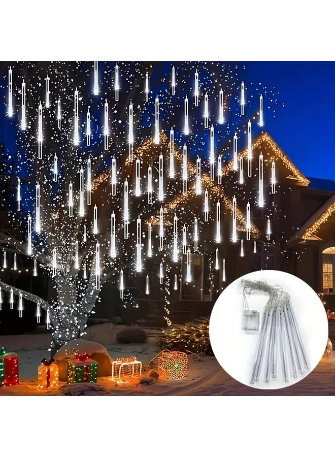 Warm White Battery Powered Starry Rain Lights For Christmas Tree Outdoor Decorations - Image 1
