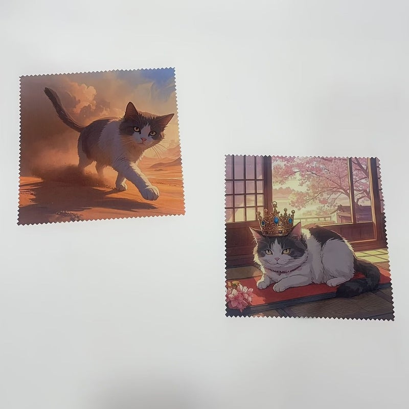 Cat Holiday Print Microfiber Glasses Cleaning Cloth Durable For Lenses Screens Instruments - Image 5