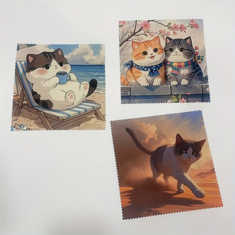 Cat Holiday Print Microfiber Glasses Cleaning Cloth Durable For Lenses Screens Instruments - Image 4