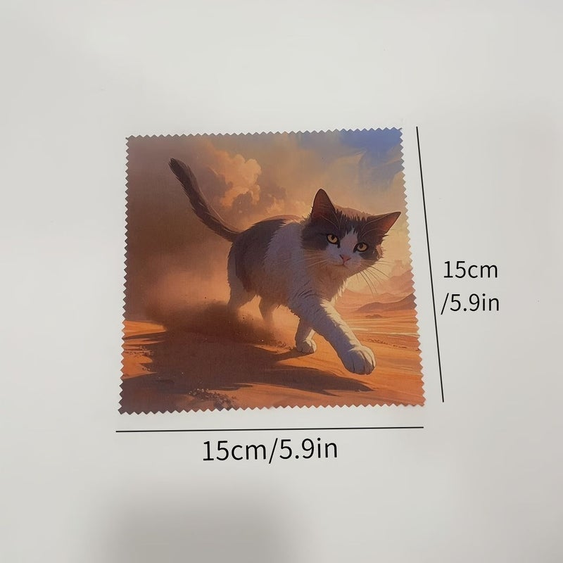 Cat Holiday Print Microfiber Glasses Cleaning Cloth Durable For Lenses Screens Instruments - Image 3