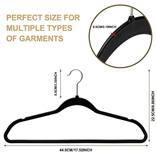 Quality Hangers 20 Pack Plastic Hangers for Clothes - Slim Non-Velvet Hangers with 360° Swivel Chrome Hook & Non Slip Notches - Ideal for Dresses Coats Shirts Jackets & More - Black - Image 4