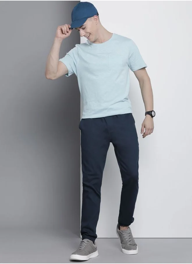 The Indian Garage Co Men Slim Fit Solid Mid-Rise Stretchable Chino Joggers