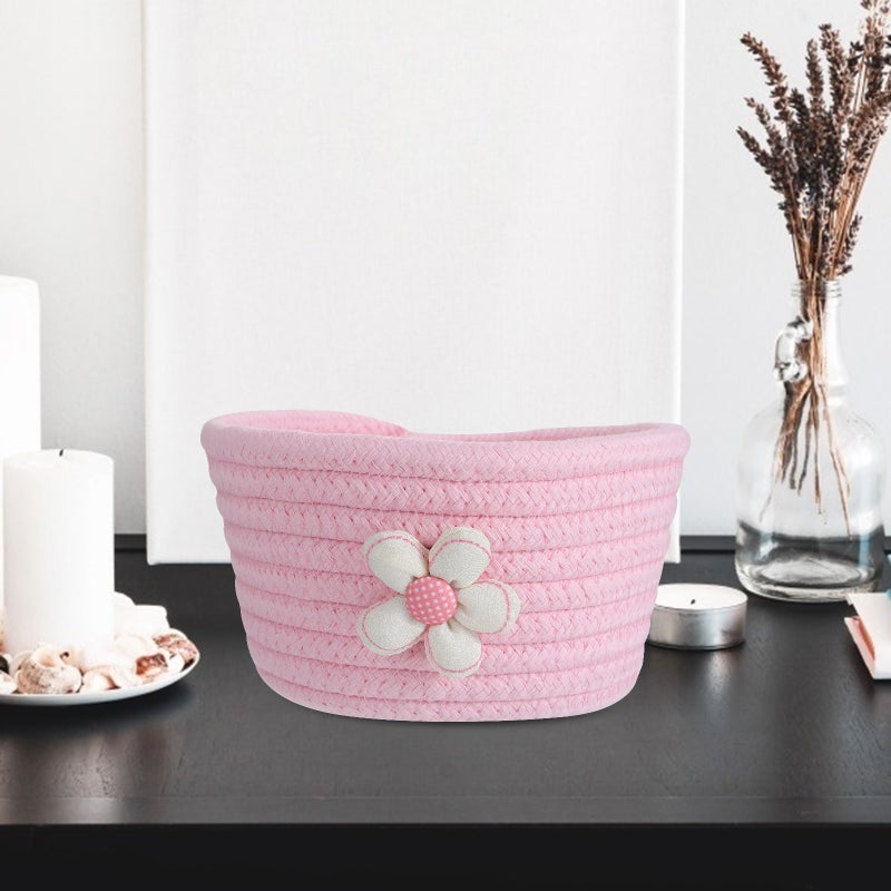 Cotton Woven Basket Desktop Storage Basket Storage Container for Home Office - Image 3