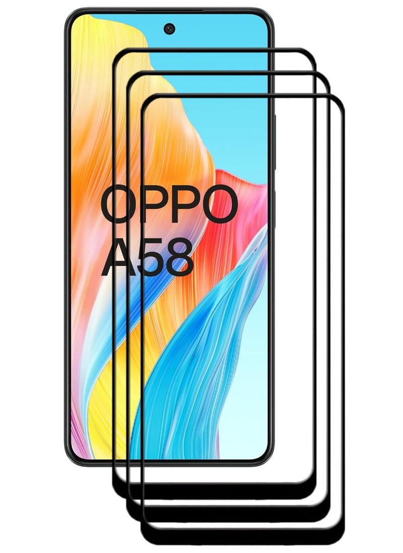 ACLIX 3 Pieces Antistatic ESD Dustproof Premium Quality High Definition Tempered Glass Screen Protector Designed For Oppo A58 4G - Image 1