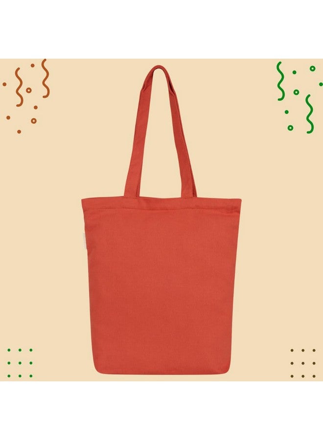 earthsave Canvas Tote Bag for Women | Printed Tote Bag for Girls with Zip | Multi-Purpose Bag | Shopping Bag, Office Bag, College Bag | Cute Tote Bag for Girls (Red - Tuffee) - Image 2