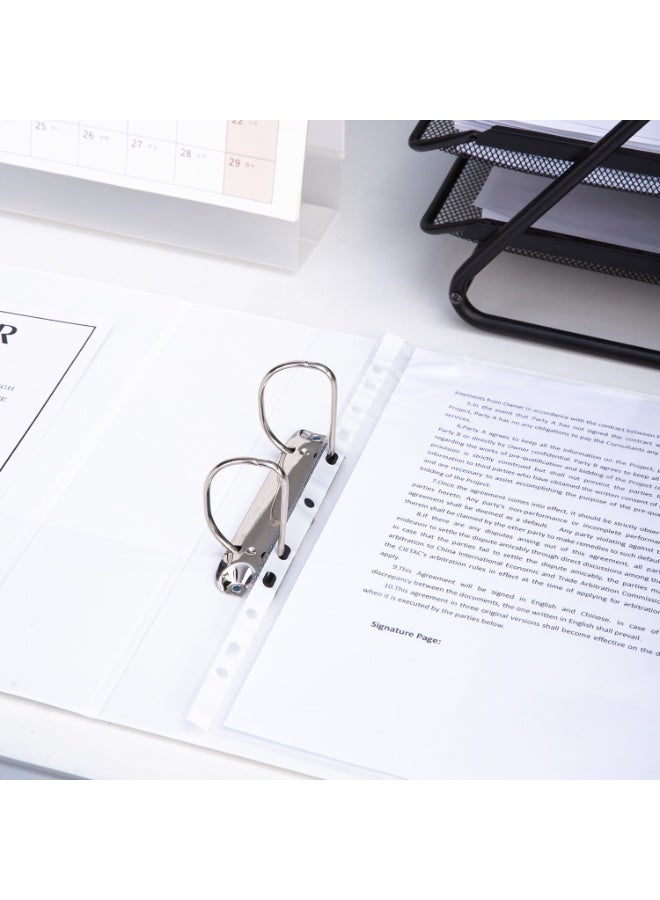 Deli E5616N A4 Ring Binder 2" 鈥?2D Ring File, Durable PP Material, Customizable Front & Spine Sleeve, Inside Pocket, White - Image 2