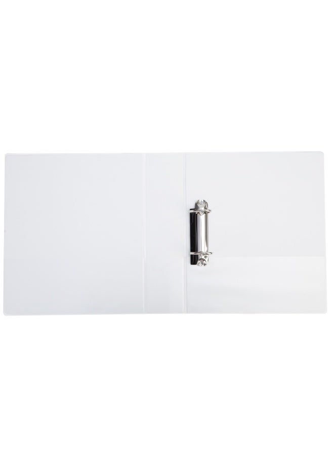 Deli E5616N A4 Ring Binder 2" 鈥?2D Ring File, Durable PP Material, Customizable Front & Spine Sleeve, Inside Pocket, White - Image 5