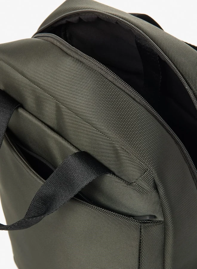 Lee Cooper Applique Backpack with Adjustable Strap and Zip Closure - 41x28x13 cm
