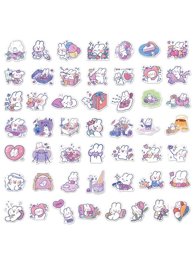 Meisuitd 50Pieces Kawaii Rabbit Stickers For Kids Cute Waterproof Vinyl Stickers For Laptops Skateboard Computer Bicycle Car Water Bottles Diy Decals - Image 3