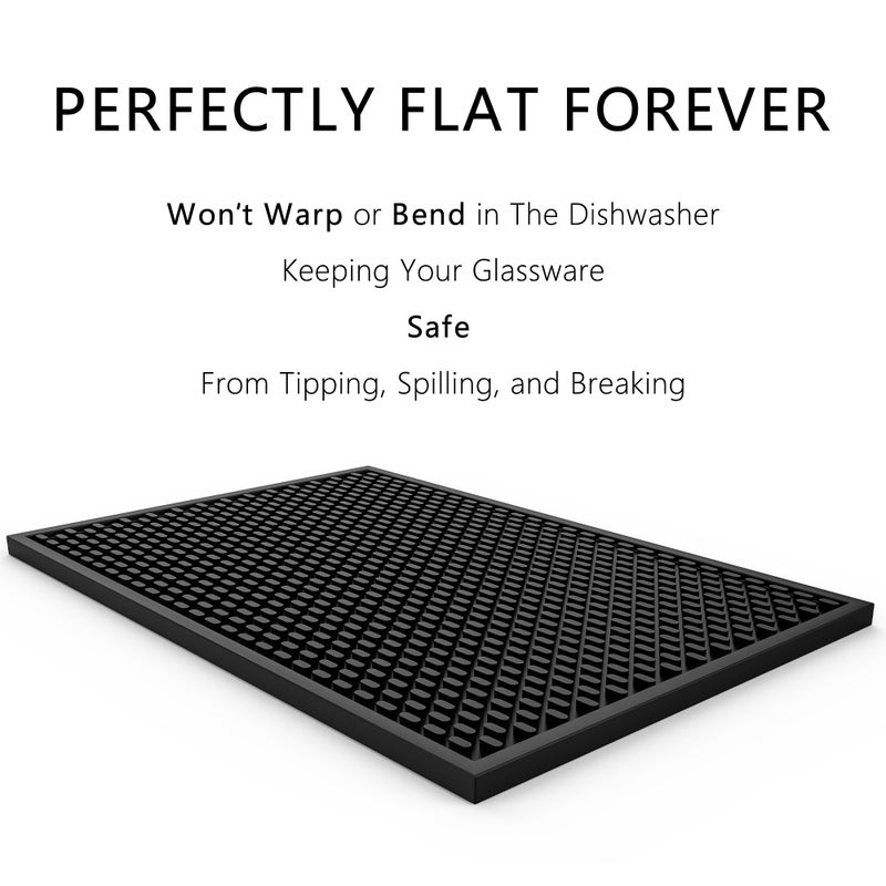 AXIESO 2 Pack Silicone Bar Mat - 1/2 Inch Thick Heat-Resistant and Food Safe Drip Mat - Spill Mats for Counter Top - Kitchen Service Mat, Coffee Bar, Restaurant - Drying Mat - 18 x 12 Inches - Image 4
