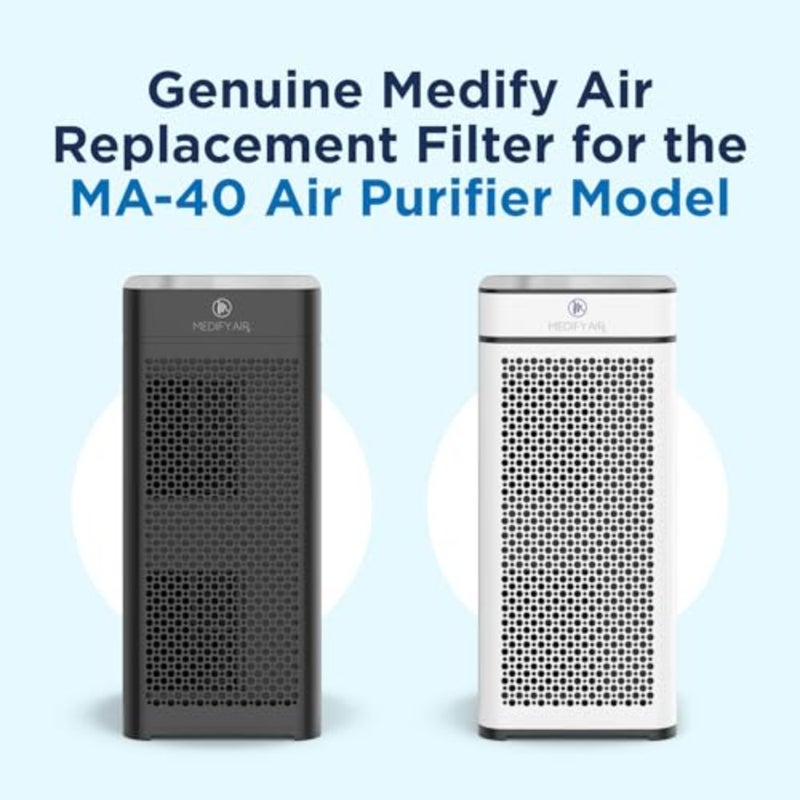 Medify MA-40 Genuine Replacement Filter for Allergens, Smoke, Wildfires, Dust, Odors, Pollen, Pet Dander 3 in 1 with Pre-filter, True HEPA H13, and Activated Carbon for 99.9% Removal 2-Pack - Image 2