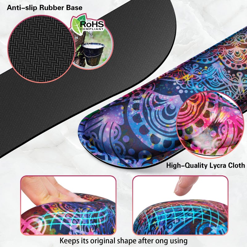 Canjoy Gaming Mouse Pad Set, 4-in-1 XXL Large Mouse Pad + Keyboard Wrist Rest Support+ Coaster, (35.4Ã—15.7 in) Extended Desk Pad Memory Foam Non-Slip Desk Mat for Home Office - Image 4
