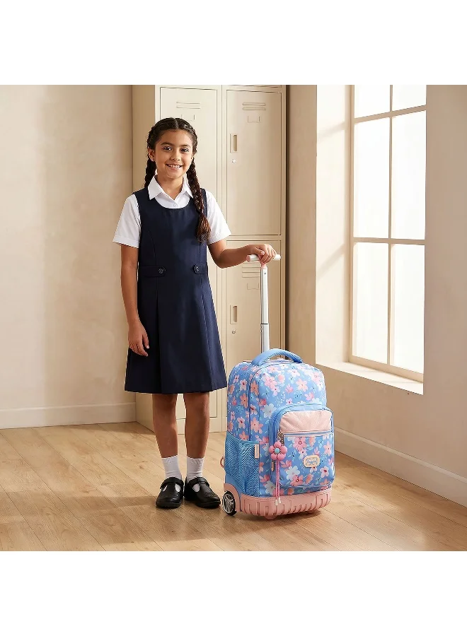 Sensazioni 18.5 Inch-Trolley Bag-Floral-1 Cmprt-Blue (Polyester) Muticolour \ 32X22X47
