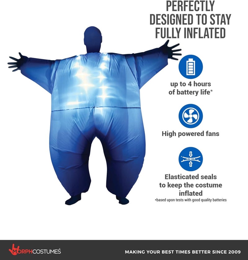 MORPH Blue Light-Up Inflatable Megamorph Blow Up Costume - One Size Fits Most - Image 2