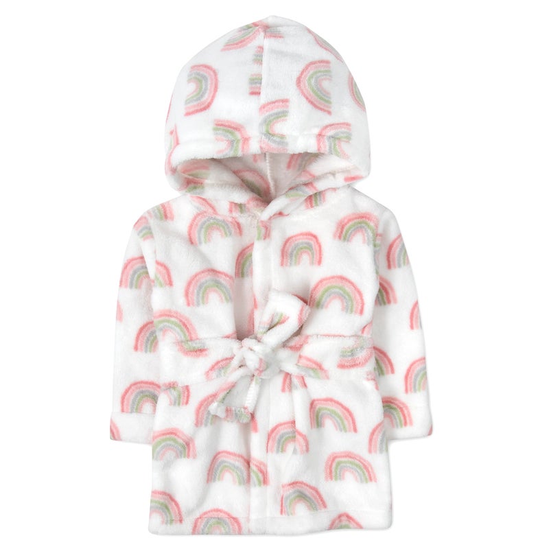 Baby Essentials Baby and Infant Bath Robe with Hood and Baby Beach Cover Up for Boys and Girls 09 Months Radiant Rainbows 