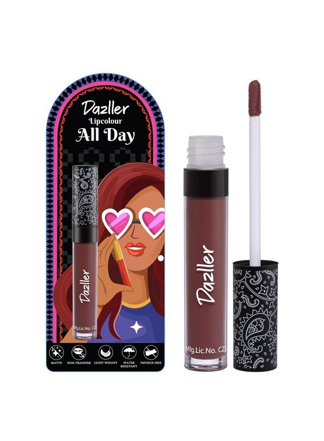 Dazller All Day Lipcolour|Moisturizing Kokum Butter Matte Finish|Non-Transfer & Smudge-proof|8hr stay|Liquid Lipstick for Women|DLC036 Amapola|6g - Image 1