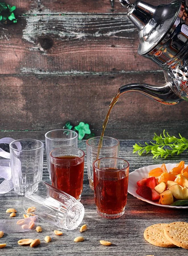 Royalford 6-Piece Glass Tumbler Set, 6 Oz