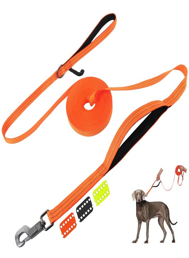 Fida Long Leash for Dogs with Traffic Handle,30ft 50ft Long Dog Leash Reflective Puppy Obedience Recall Training Agility Lead Soft Padded Design for Small Medium Large Breeds(33ft,Orange) - Image 1