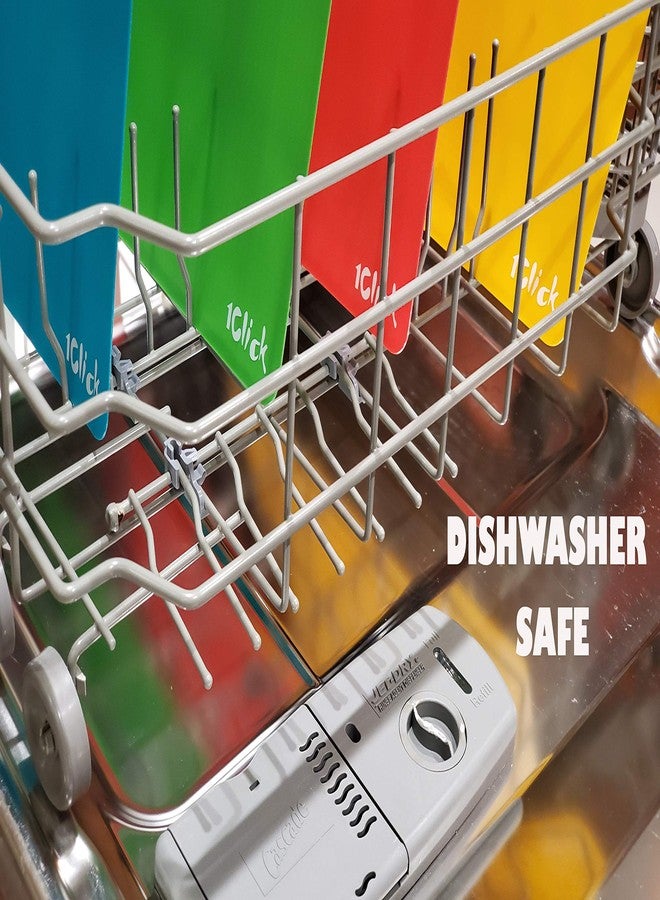 1 Click Extra Thick Flexible Plastic Cutting Board Mats with Food Icons &"EZ-Grip" Waffle Back, (set of 4), For Kitchen & Bar - Image 4