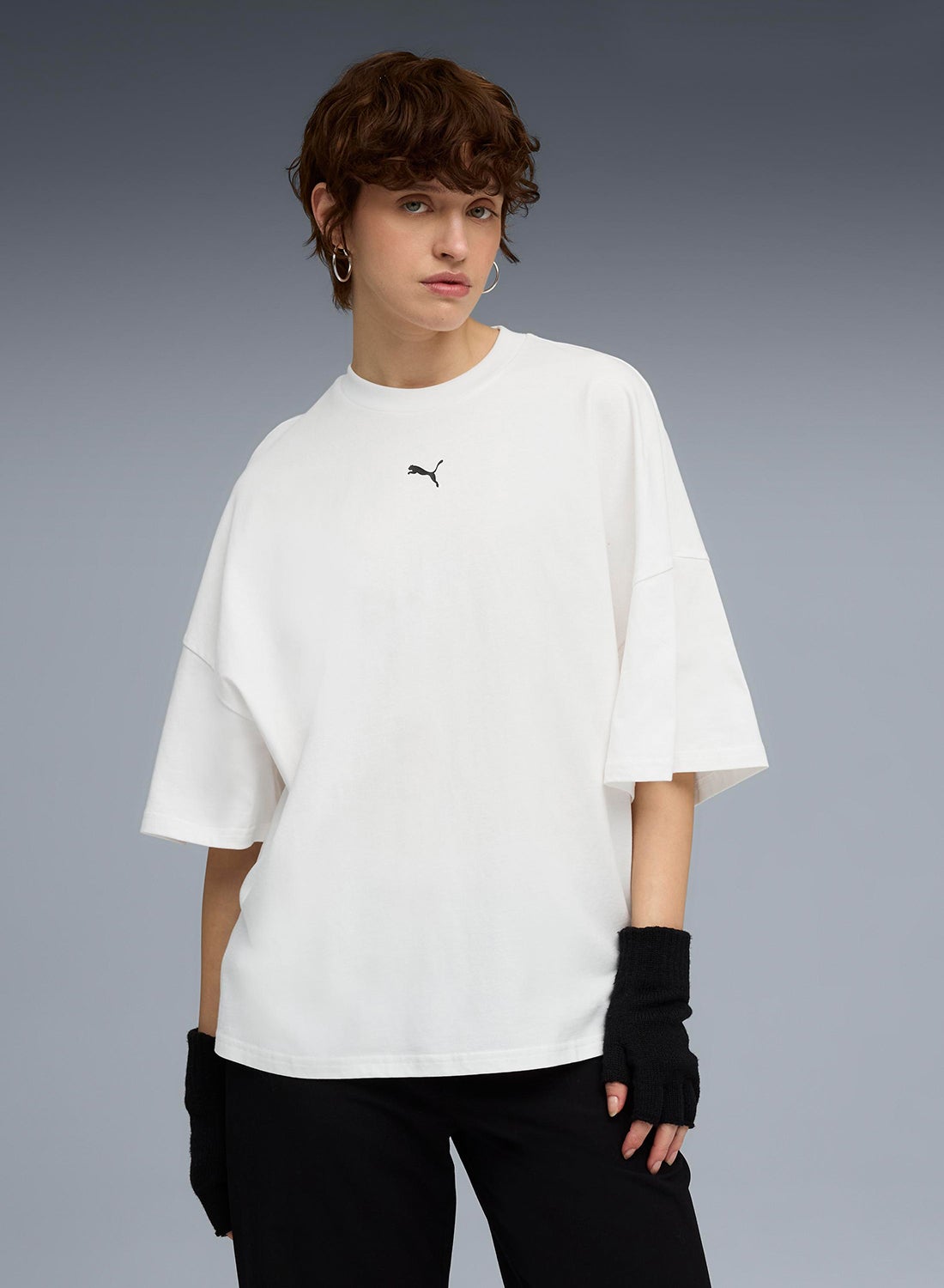 PUMA puma white Dare To Oversized Ruched T-Shirt for Women | Best Price  Qatar